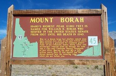 Mount Borah access sign along US 93 in Idaho
